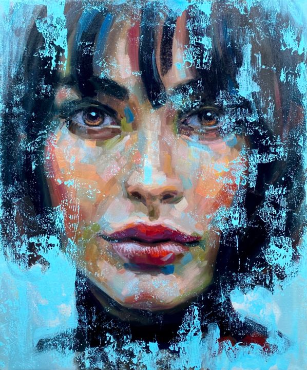 Oil portrait face woman painting canvas art Original wall art by Evgeny  JackPot Oil painting by Evgeny Potapkin