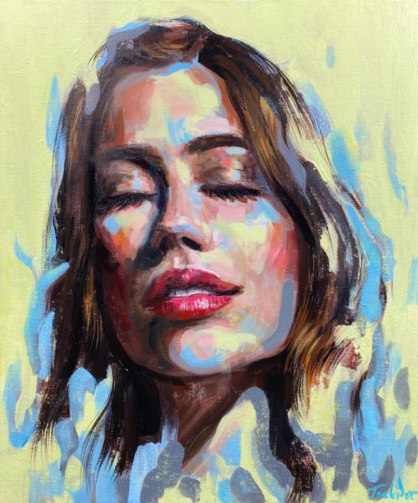 D.w.z Vrouw Twinkelen Abstract Woman Portrait Painting Oil Por, Schilderij door Evgeny Potapkin |  Artmajeur