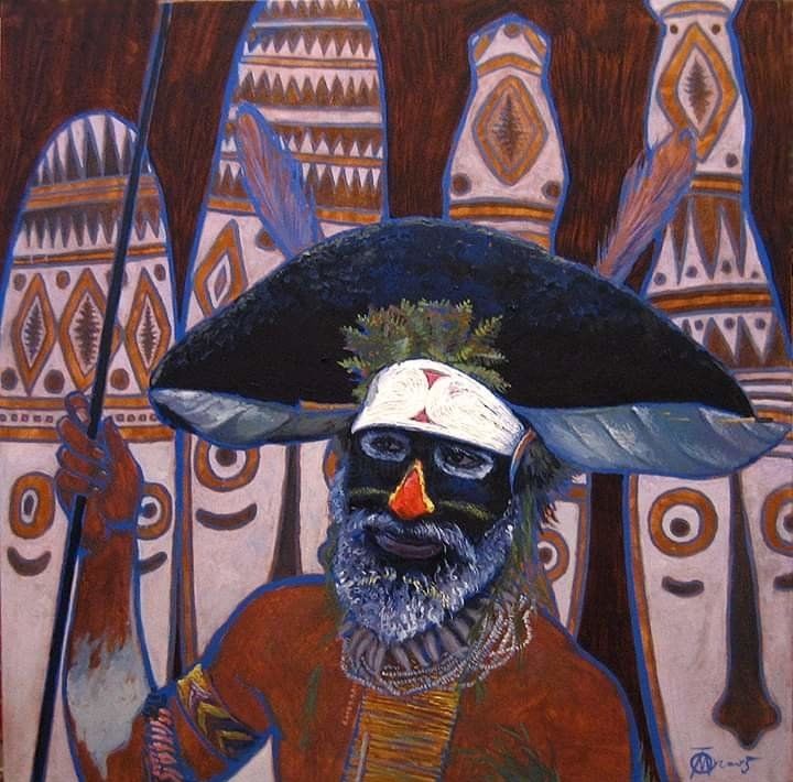 Pintura titulada "Papua." por Evgeny Kovalchuk, Obra de arte original, Oleo