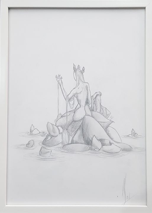 Dessin intitulée "Robe de bal dans l'…" par Evguéni Simtchenko, Œuvre d'art originale, Crayon