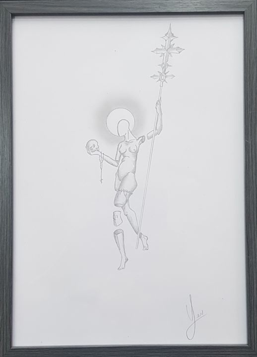 Dessin intitulée "Céleste" par Evguéni Simtchenko, Œuvre d'art originale, Crayon