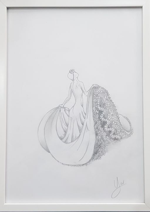 Drawing titled "Roza" by Evguéni Simtchenko, Original Art, Pencil