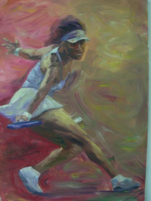 Peinture intitulée "2. Tennis in Art, B…" par Evi Panteleon, Painter, Œuvre d'art originale, Huile