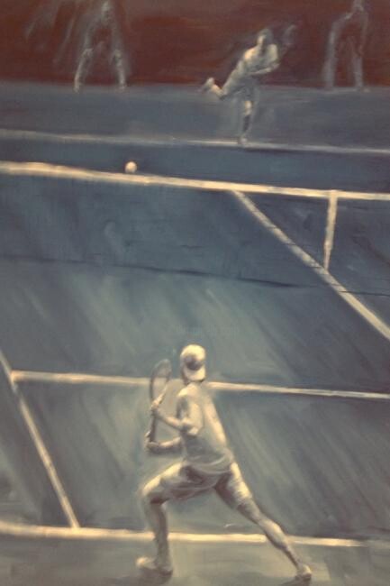 Painting titled "Tennis in Art: THE…" by Evi Panteleon, Painter, Original Artwork, Oil