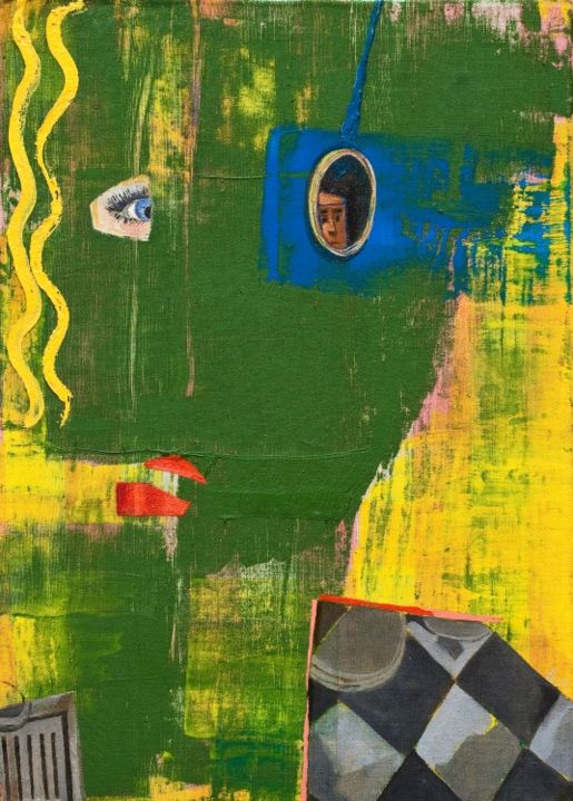 Painting titled "self-potrait.jpg" by Efs, Original Art, Oil