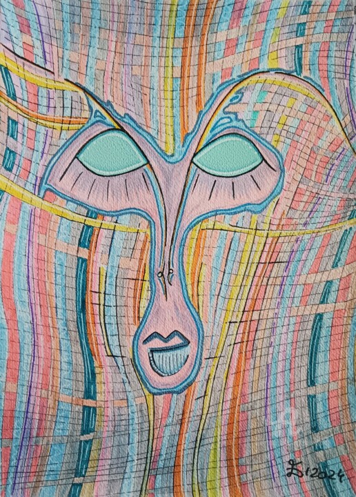 Drawing titled "Maya" by Ewa Dura, Original Artwork, Marker