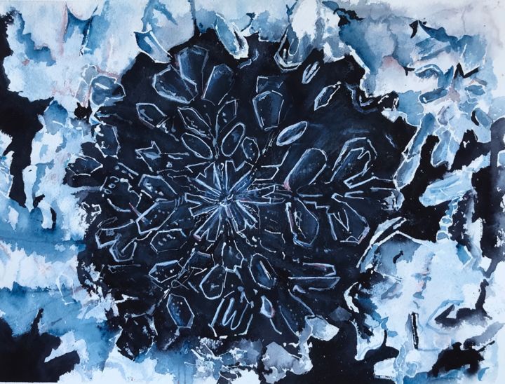 "Ice cristal" başlıklı Tablo Ewa Helzen tarafından, Orijinal sanat, Suluboya