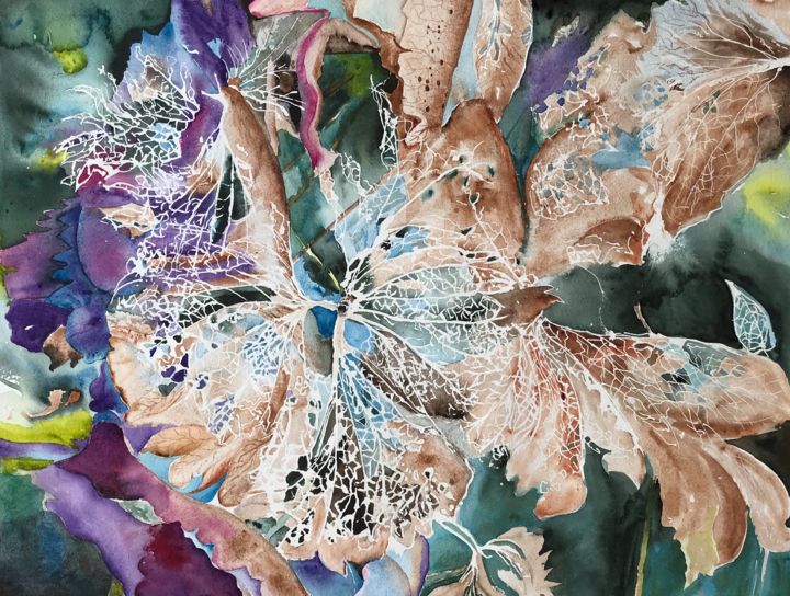 "A lace of the nature" başlıklı Tablo Ewa Helzen tarafından, Orijinal sanat, Suluboya