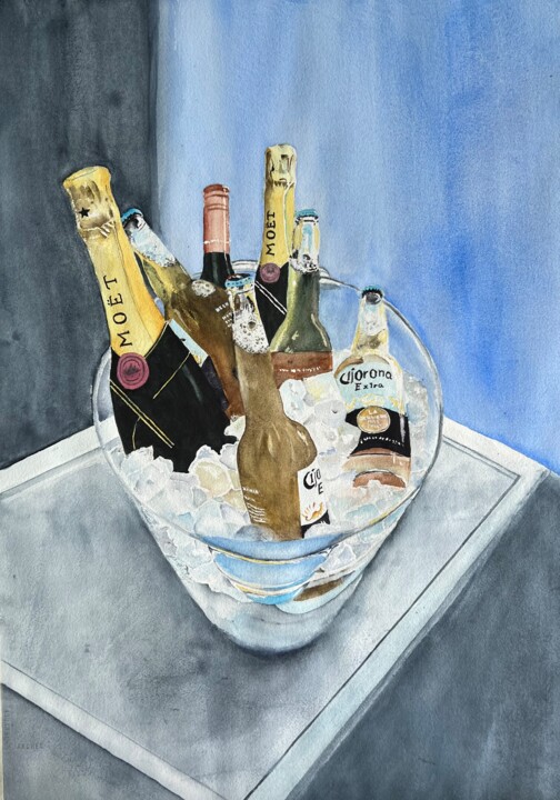 "Party Time" başlıklı Tablo Ewa Helzen tarafından, Orijinal sanat, Suluboya