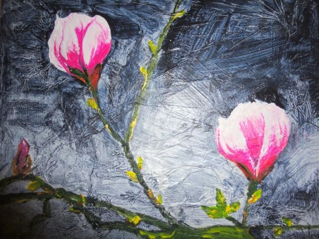 Ζωγραφική με τίτλο "Magnolia" από Ewa Helzen, Αυθεντικά έργα τέχνης