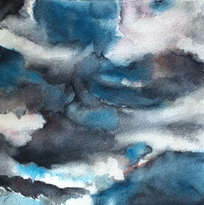 Malerei mit dem Titel "cloud.jpg" von Ewa Helzen, Original-Kunstwerk, Aquarell