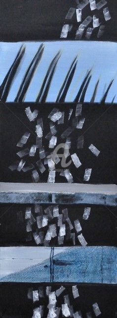 Peinture intitulée "vent vertical" par Ewa Held, Œuvre d'art originale, Huile