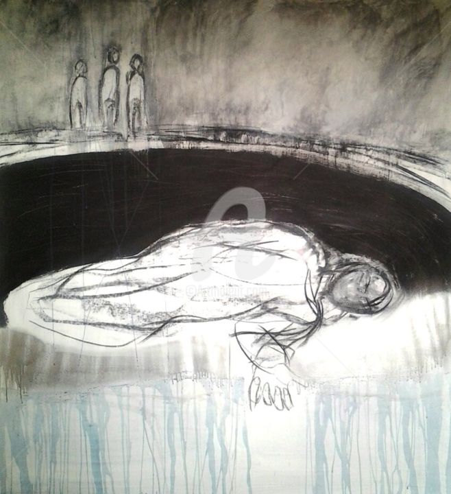 Peinture intitulée "douleur-106" par Ewa Held, Œuvre d'art originale, Acrylique