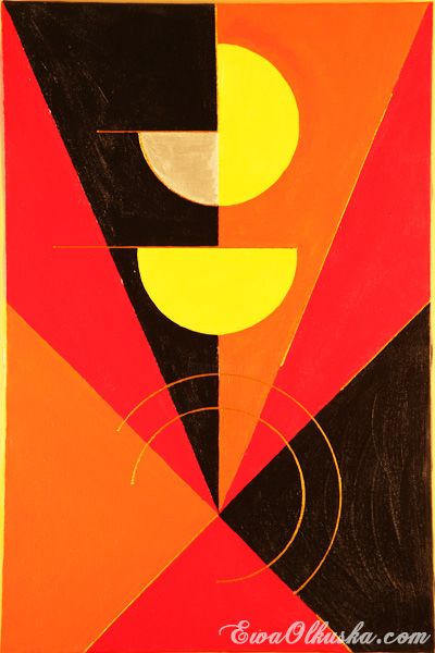 Painting titled "The birth of light I" by Ewa Olkuska Monsoon, Original Art, Oil