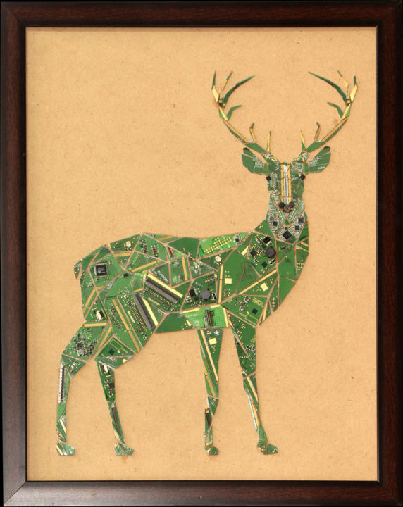 "Adorable Deer" başlıklı Heykel Vishwanath Mallabadi Davangere tarafından, Orijinal sanat, Kolaj