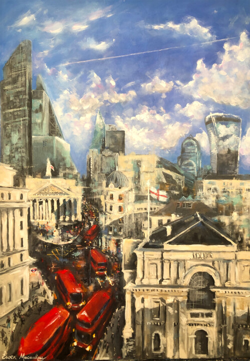 Картина под названием "London, view of the…" - Ewen Macaulay, Подлинное произведение искусства, Акрил