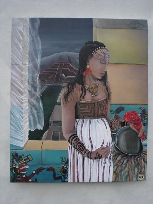 Painting titled "malinche" by Romain Rioche, Original Artwork