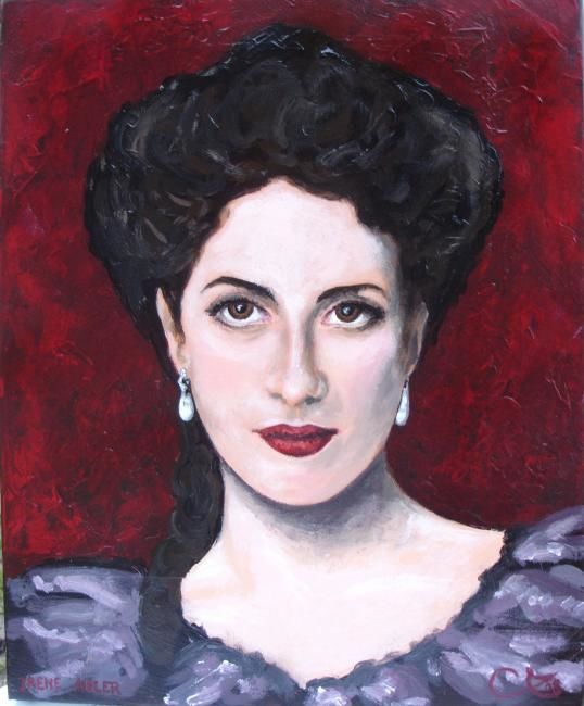 Painting titled "Irene Adler" by Céline Excoffon, Original Artwork, Oil