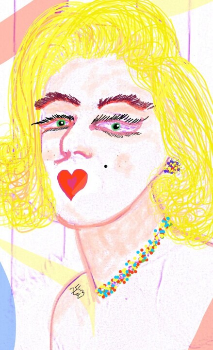 Arte digital titulada "The Legend Marilyn…" por Exozigprint, Obra de arte original, Pintura Digital