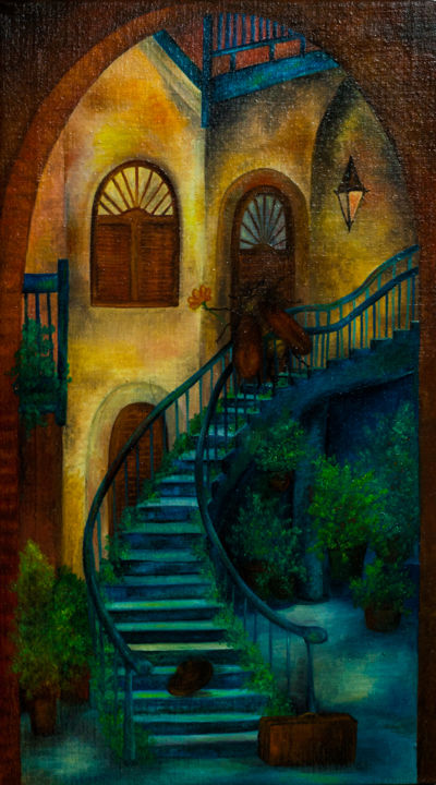 Painting titled "Возвращение домой" by Анна Баранова, Original Art, Oil