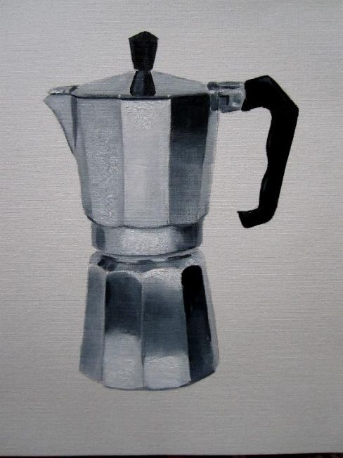 Peinture intitulée "cafetiere.jpg" par Exposition Juin 2008 Travaux D'Élèves Première Ann, Œuvre d'art originale