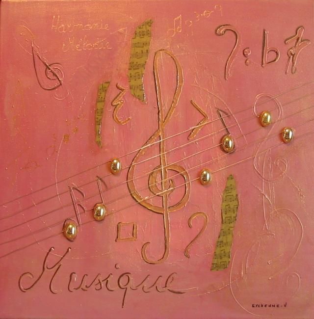 Painting titled "MUSIQUE II" by Véronique Eychenne, Original Artwork