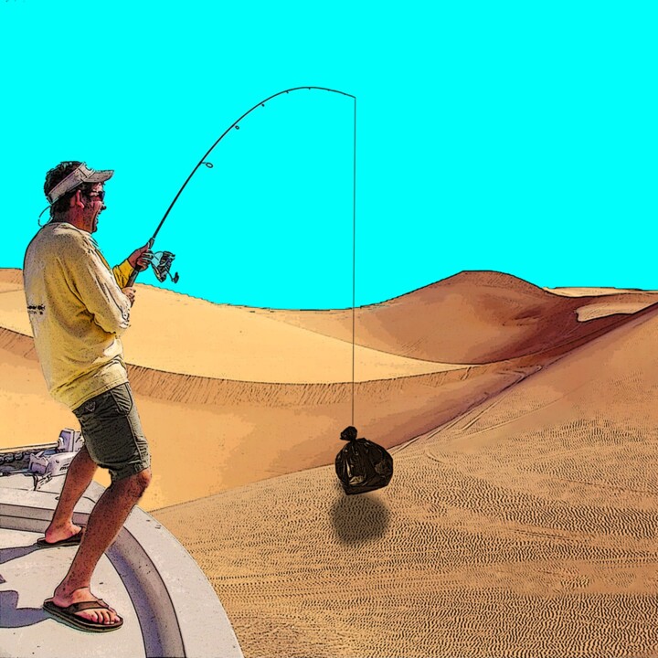 Digital Arts titled "No water, no fish,…" by Eyeroll, Original Artwork, Digital Collage