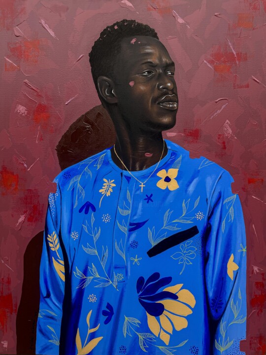 Ζωγραφική με τίτλο "Retrospect" από Eyitayo Alagbe, Αυθεντικά έργα τέχνης, Ακρυλικό