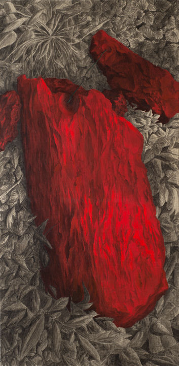Pintura intitulada "Rocs rouges 4" por Etienne Eymard Duvernay, Obras de arte originais, Acrílico