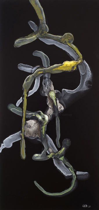 Рисунок под названием "Biopulpe" - Etienne Eymard Duvernay, Подлинное произведение искусства, Scratchboard Установлен на кар…
