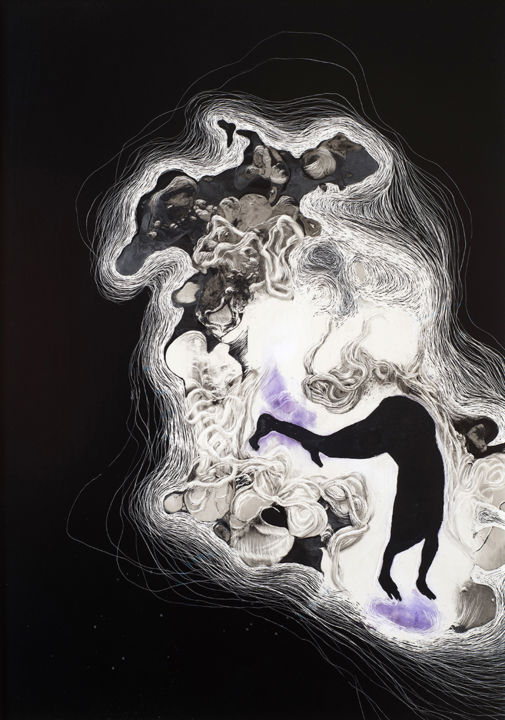 Рисунок под названием "Appuis vide" - Etienne Eymard Duvernay, Подлинное произведение искусства, Scratchboard