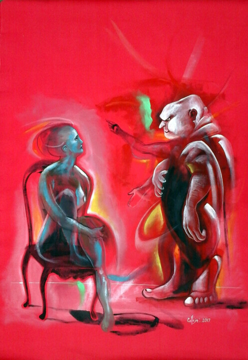 Peinture intitulée "Únete a la Conversa…" par Ezequiel Eduardo Calleja Pérez, Œuvre d'art originale, Acrylique