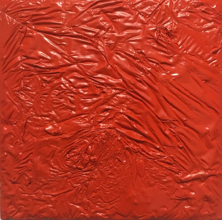 Pittura intitolato "Red square" da Ezio Grelli, Opera d'arte originale, Smalto