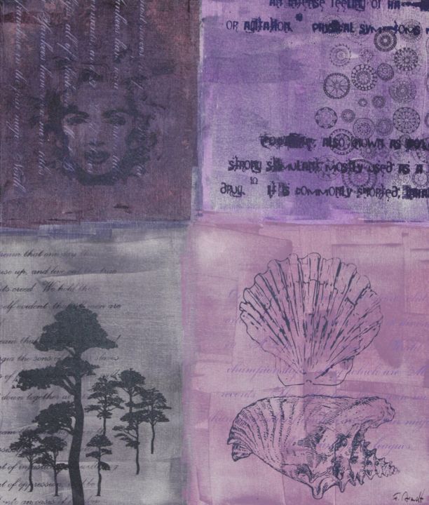 Prenten & gravures getiteld "Madonna purple" door Florian Arendt, Origineel Kunstwerk, Zeefdruk