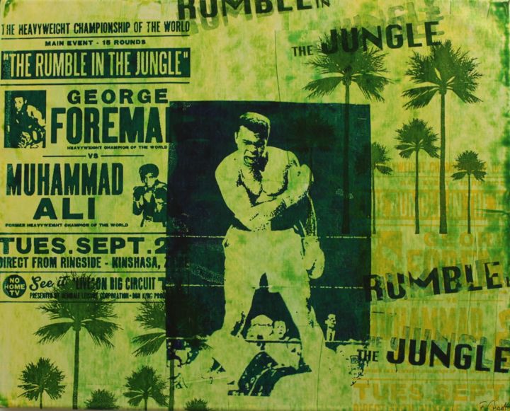 Obrazy i ryciny zatytułowany „Ali Foreman green” autorstwa Florian Arendt, Oryginalna praca, Nadruk