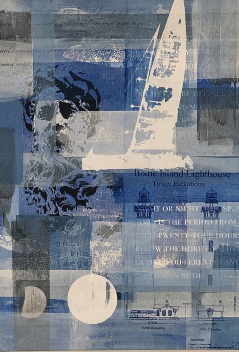Printmaking titled "Neptun Lighthouse" by Florian Arendt, Original Art, Screenprinting