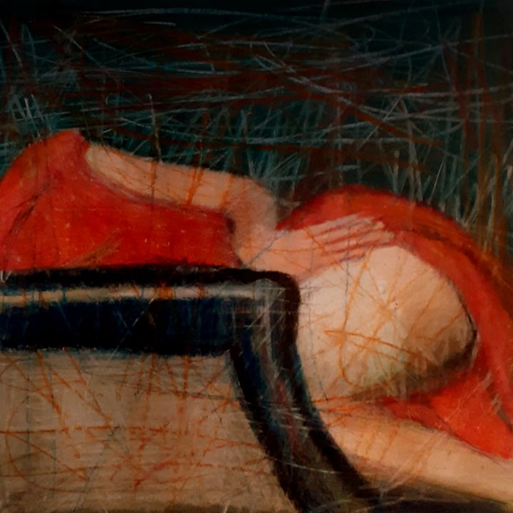 Pittura intitolato "sono qui,,," da Fabrizio Avena, Opera d'arte originale, Pastello