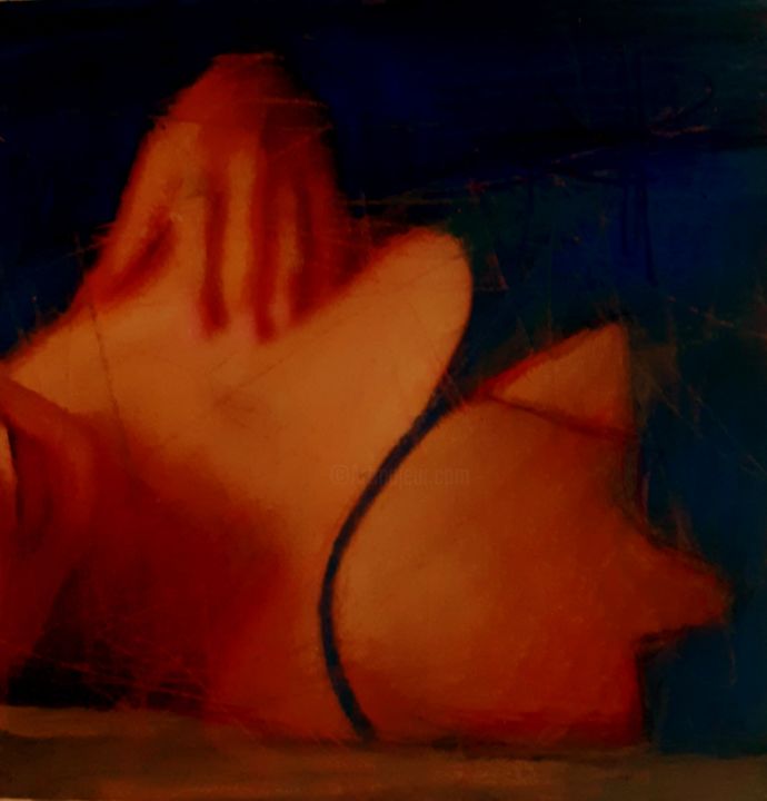 Peinture intitulée "Nel blu'" par Fabrizio Avena, Œuvre d'art originale, Pastel