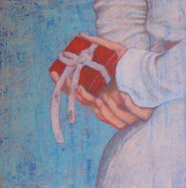 Painting titled "il regalo" by Fabrizio Avena, Original Artwork, Oil