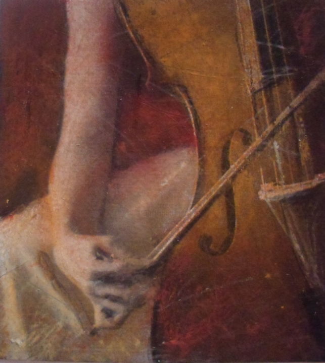 Painting titled "violoncello" by Fabrizio Avena, Original Artwork, Other
