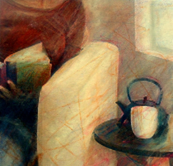 Painting titled "l'ora del tè" by Fabrizio Avena, Original Artwork, Airbrush