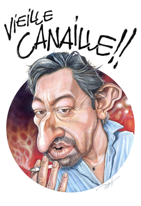 Painting titled "Serge GAINSBOURG -…" by Frédéric Desbois, Original Artwork, Airbrush