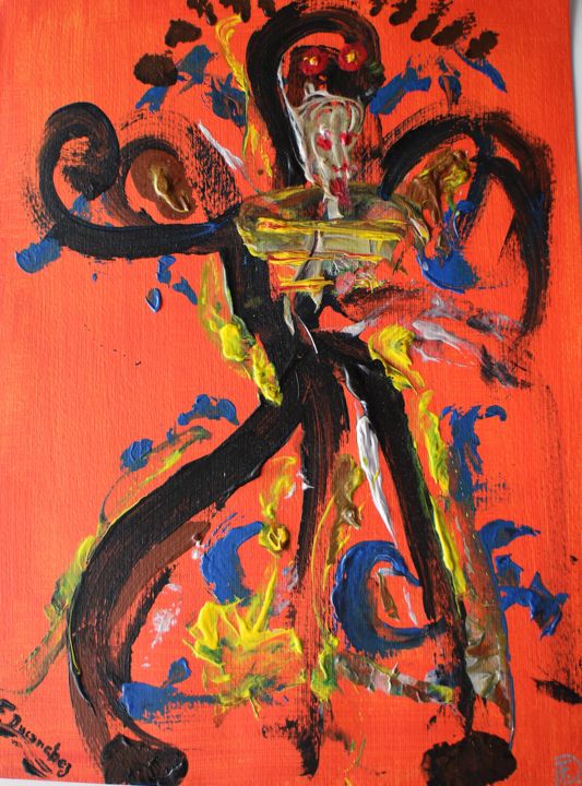 Painting titled "DISTURBED HUMAN" by Florence Ducanchez, Original Artwork, Acrylic