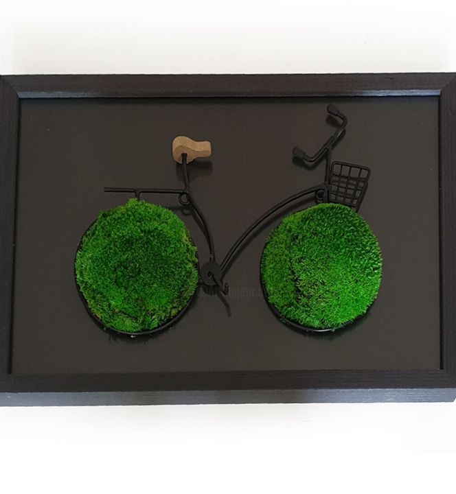 Design intitulée "Velo" par Faticoni, Œuvre d'art originale, Collages Monté sur Métal