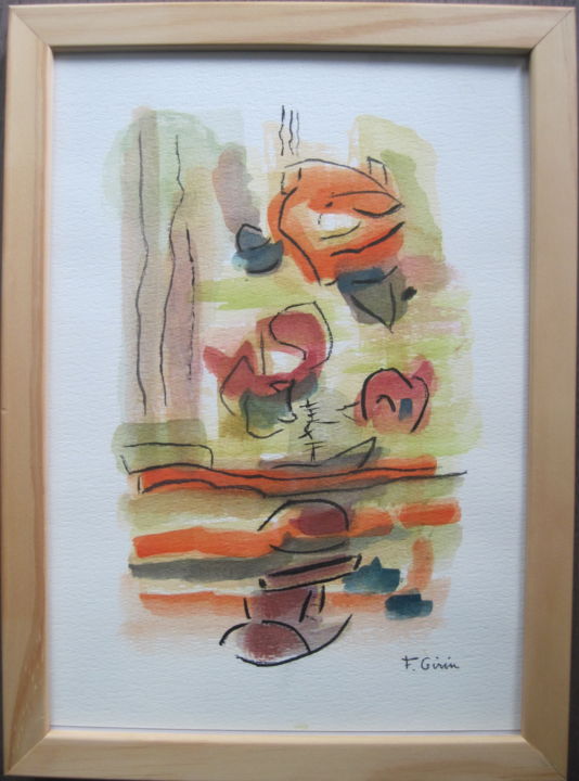 Peinture intitulée "En marche #artistsu…" par Frédérique Girin, Œuvre d'art originale, Aquarelle Monté sur Plexiglas