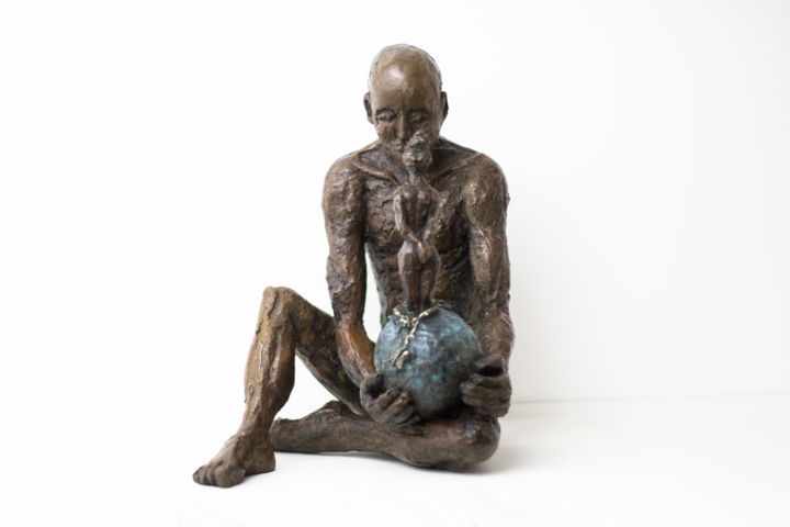 Sculpture titled "La Naissance au Mon…" by Françoise Goirand, Original Artwork, Metals