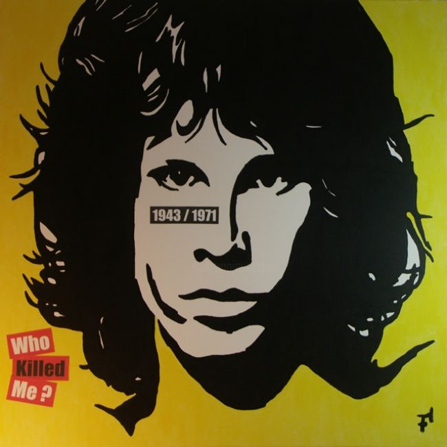 Ζωγραφική με τίτλο "Jim Morrison - Who…" από F-Red, Αυθεντικά έργα τέχνης, Λάδι