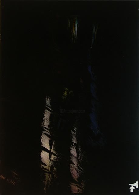 Ζωγραφική με τίτλο "Colors on Black" από F-Red, Αυθεντικά έργα τέχνης, Λάδι