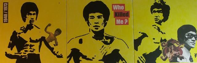 Painting titled "Bruce Lee - Who Kil…" by F-Red, Original Artwork, Oil