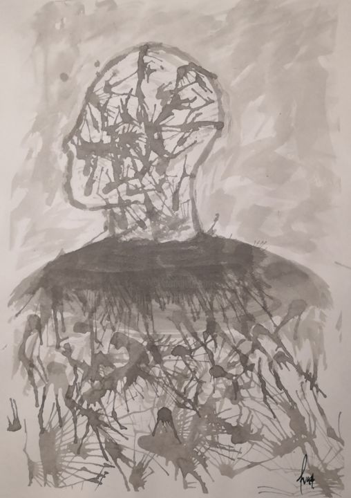 Dessin intitulée "Unidade" par El Maestro, Œuvre d'art originale, Encre